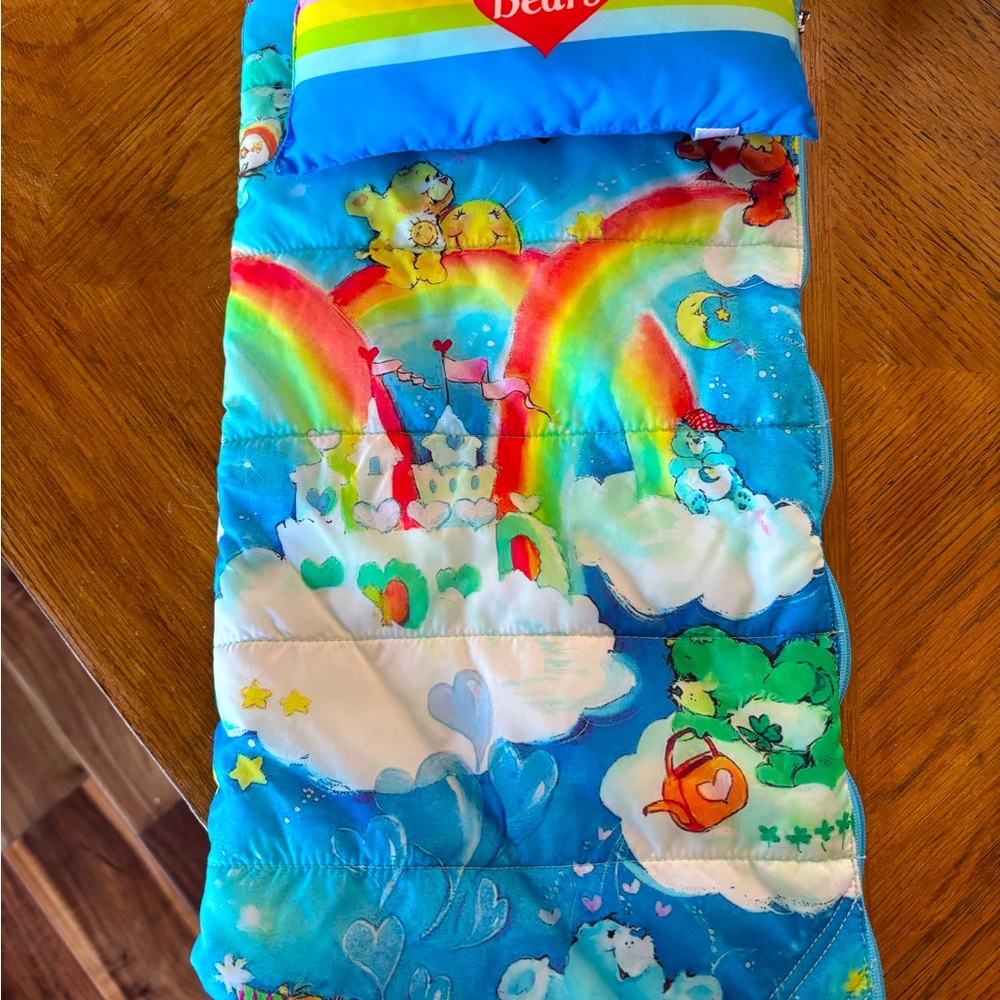 Like new Care Bears American Girl doll sleeping bag and pillow.